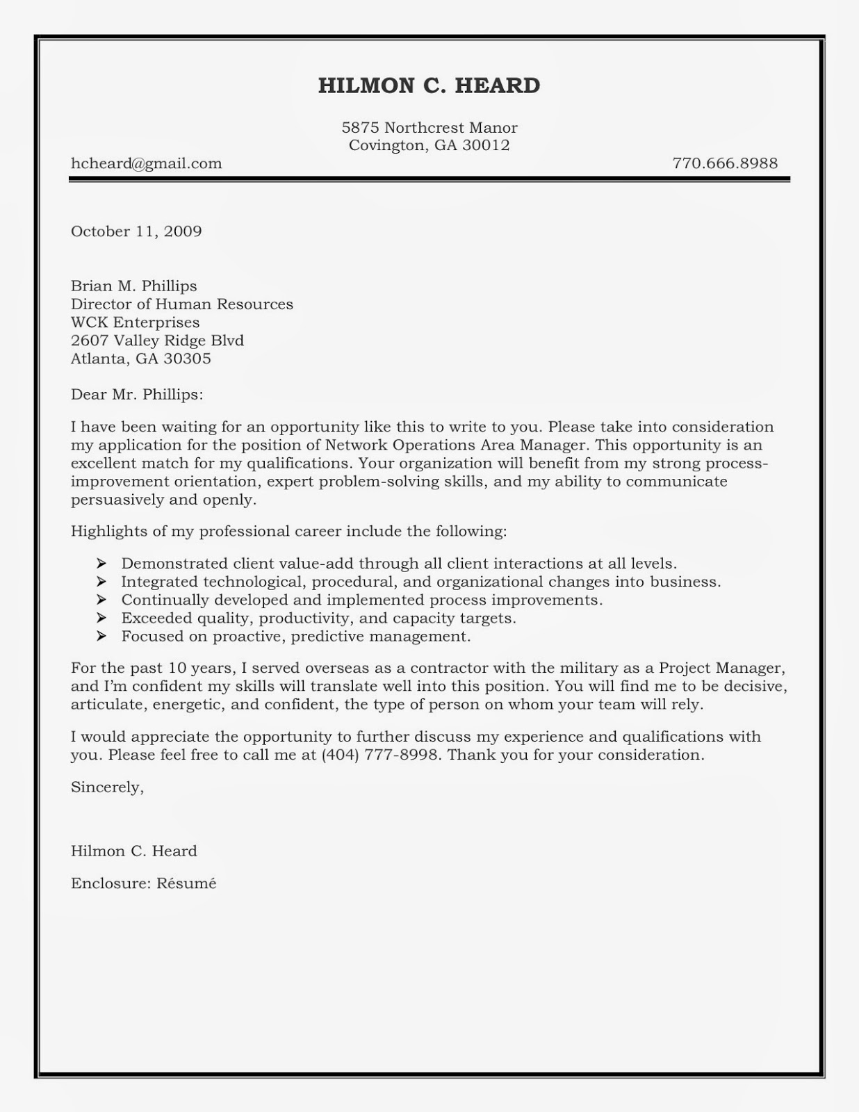 Contract analyst cover letter example